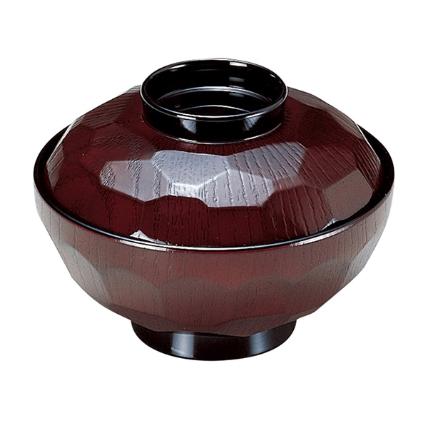 福井クラフト 亀甲吸物椀 4寸 耐熱 蓋親セット 溜 内黒 33602420 1個(ご注文単位1個)【直送品】