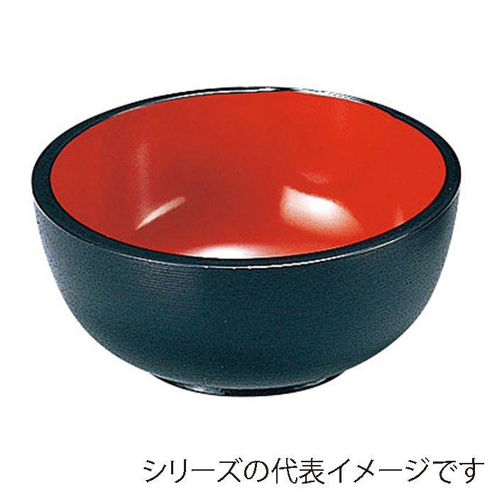 福井クラフト 鉢 6.5寸 三日月鉢 黒刷毛目 内朱 38021855 1個(ご注文単位1個)【直送品】