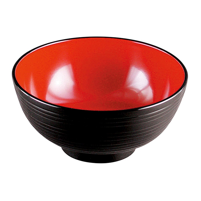 福井クラフト 丼 6寸 千筋丼 黒内朱 33101460 1個(ご注文単位1個)【直送品】