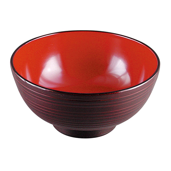 福井クラフト 丼 6寸 千筋丼 溜内朱 33101820 1個(ご注文単位1個)【直送品】