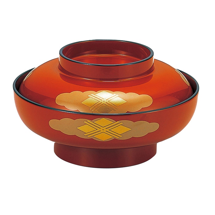 福井クラフト 雑煮椀 6寸 高野椀 蓋親セット 朱正法寺 内朱 38020130 1個(ご注文単位1個)【直送品】