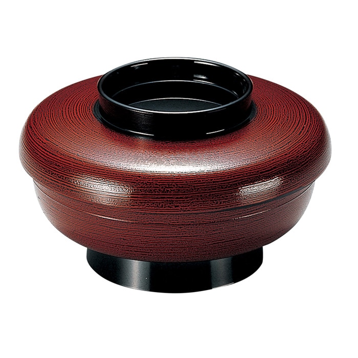 福井クラフト 雑煮椀 5.5寸 やすらぎ椀 蓋親セット 溜刷毛目 内黒 38050510 1個(ご注文単位1個)【直送品】