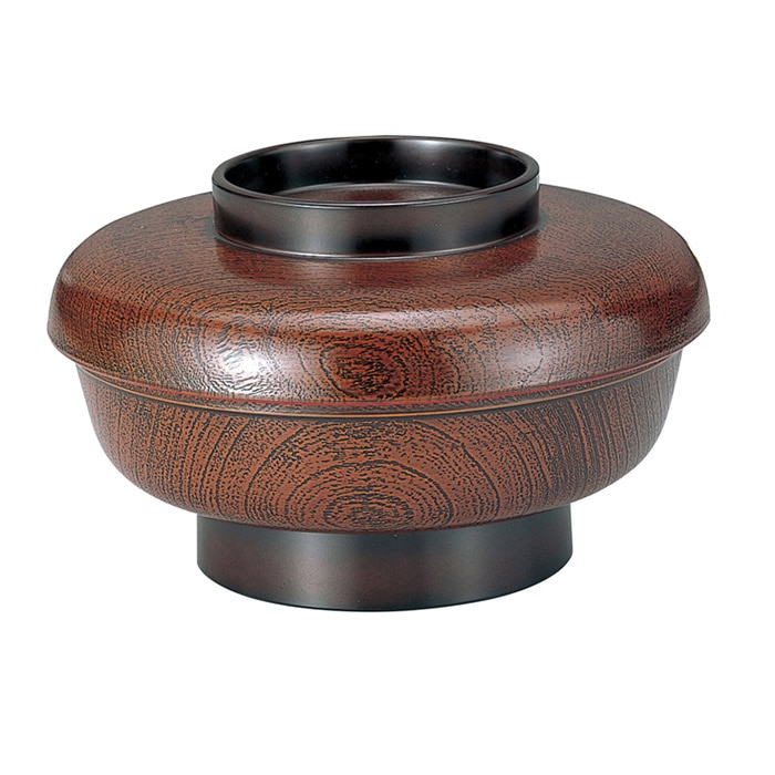 福井クラフト 6寸やすらぎ木目丼 蓋親セット 栃内朱 45014180 1個(ご注文単位1個)【直送品】