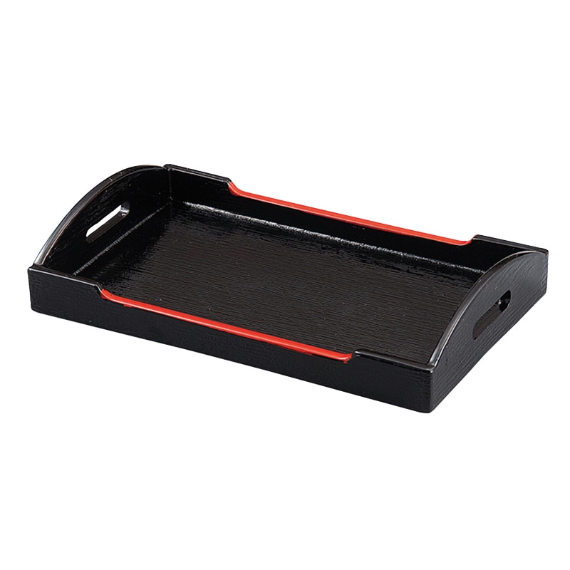 福井クラフト 運び型カスタ-盆 小 黒天朱 15158790 1個(ご注文単位1個)【直送品】