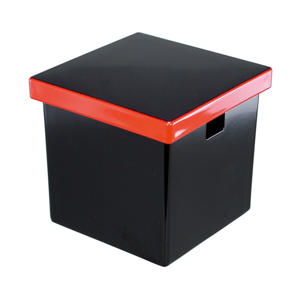 福井クラフト 100角元禄ガリ入れ 小 黒渕朱 15158880 1個(ご注文単位1個)【直送品】