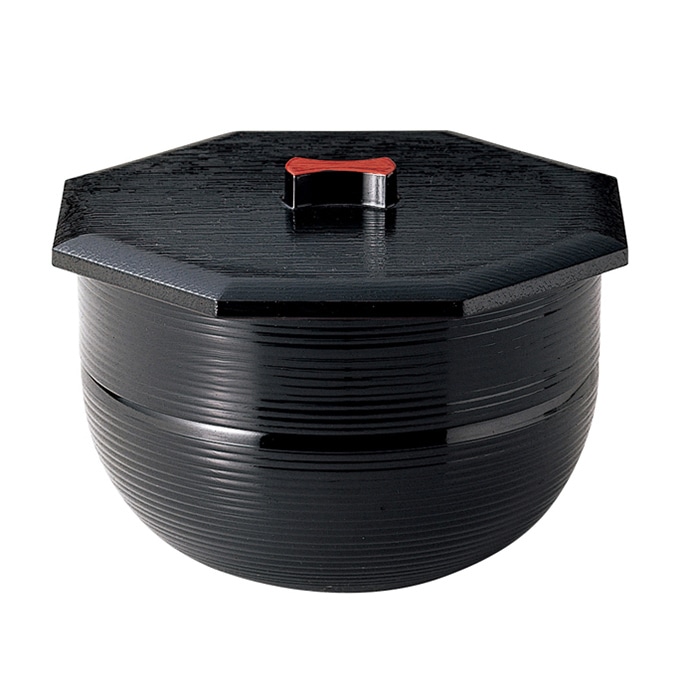 福井クラフト 鉢　6寸　千筋ナツメ鉢 黒　内朱 38021130 1個（ご注文単位1個）【直送品】