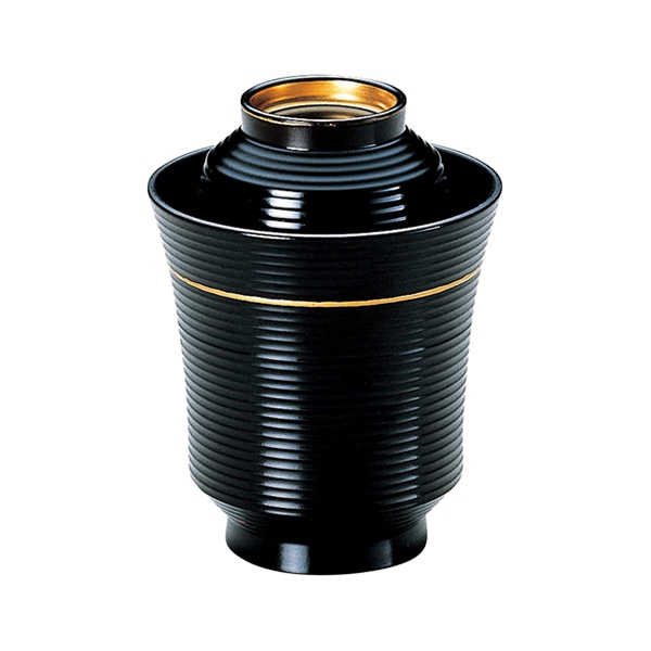 福井クラフト 小吸椀 線引き細身箸洗い椀 黒金ライン 33600010 1個(ご注文単位1個)【直送品】