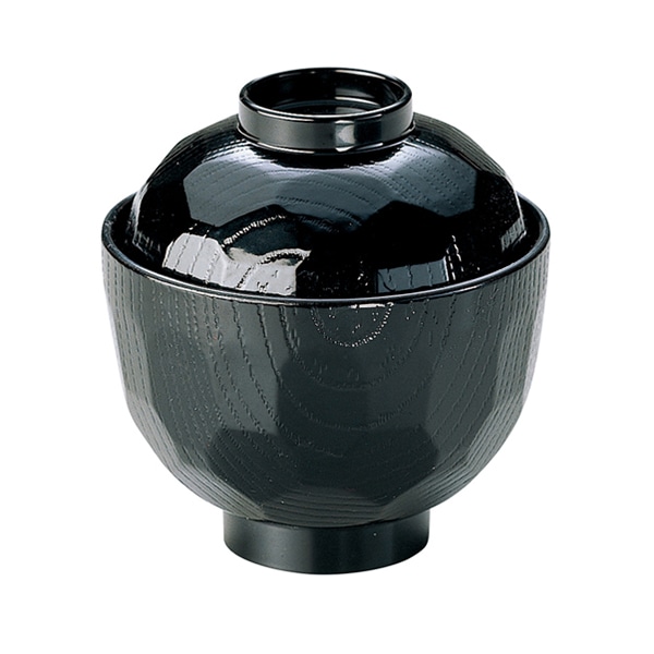 福井クラフト 光亀甲小吸椀 蓋親セット 総黒 35000020 1個(ご注文単位1個)【直送品】