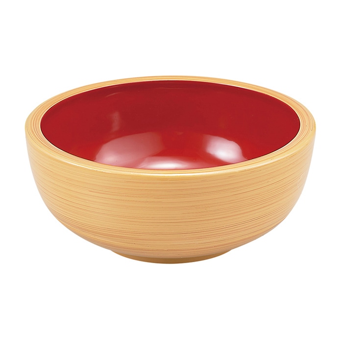 福井クラフト 鉢 5.5寸 がんこ浅鉢 白木 内朱 45014630 1個(ご注文単位1個)【直送品】