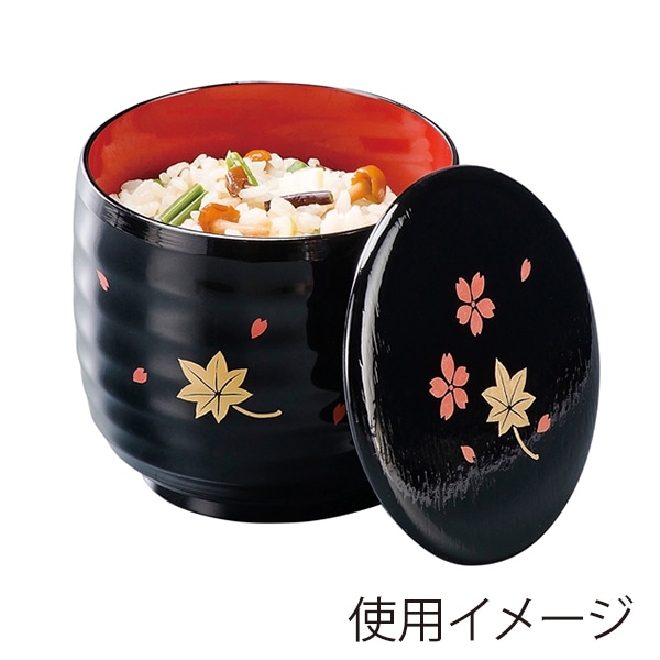 福井クラフト 飯器　荒筋飯器　蓋親セット 黒吹寄せ　内朱 39860760 1個（ご注文単位1個）【直送品】