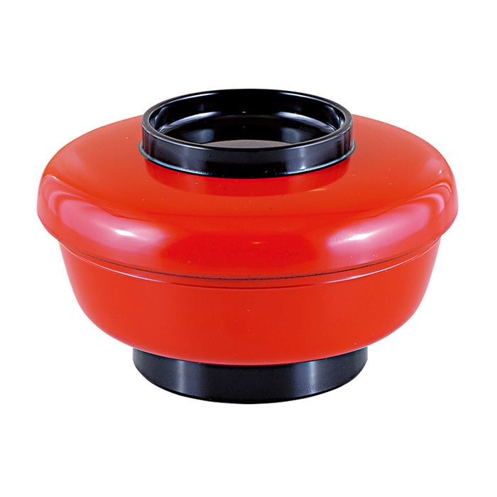 福井クラフト 雑煮椀　やすらぎミニ丼　蓋親セット 朱ツバ黒　内黒 41000040 1個（ご注文単位1個）【直送品】