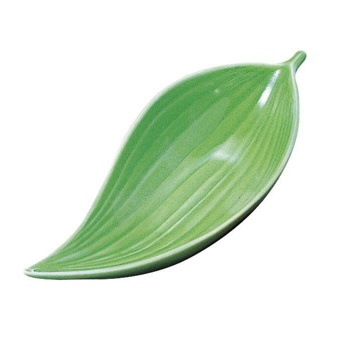 福井クラフト 陶器珍味 笹鉢 大 緑釉 80500080 1個(ご注文単位1個)【直送品】