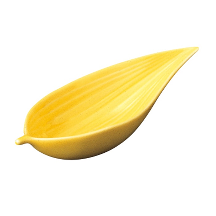 福井クラフト 陶器珍味　笹鉢　大 黄釉 80500090 1個（ご注文単位1個）【直送品】