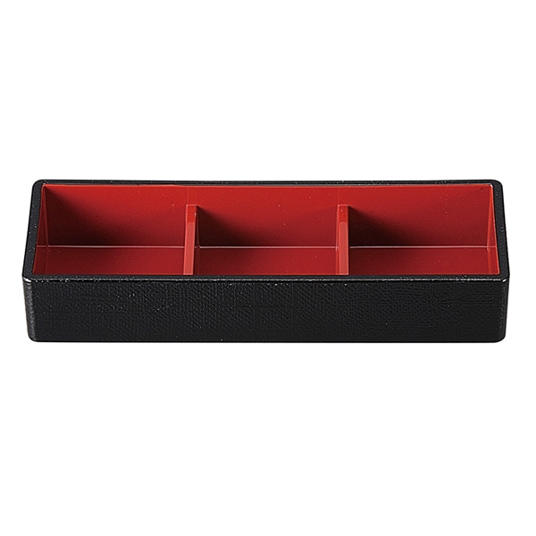 福井クラフト 布目三点珍味箱 黒内朱 51300100 1個(ご注文単位1個)【直送品】