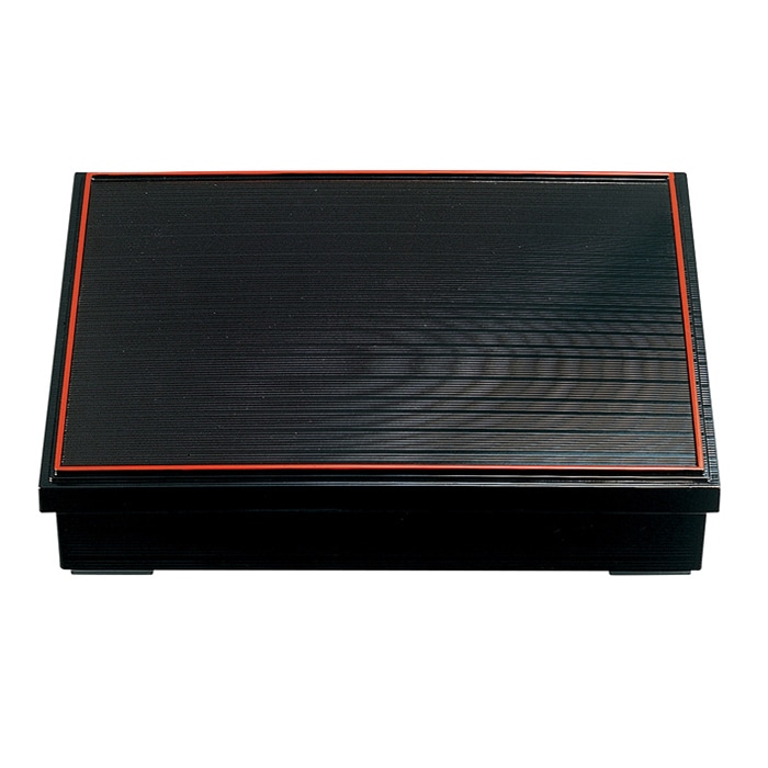 福井クラフト 尺1寸乱筋松花堂　蓋親 黒天朱　内黒 24080090 1個（ご注文単位1個）【直送品】