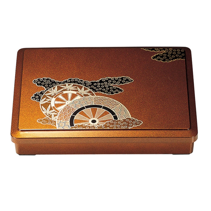 福井クラフト 尺2寸幕の内弁当　DX長手　蓋親 梨地御所車　内黒 24021204 1個（ご注文単位1個）【直送品】