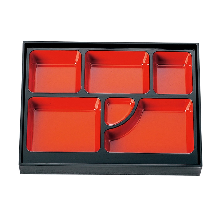 福井クラフト 尺2寸長手弁当用　片渕仕切 内朱天黒 21023320 1個（ご注文単位1個）【直送品】