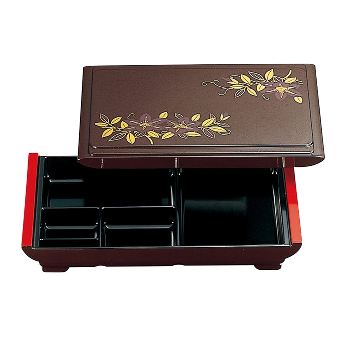 福井クラフト 式部長手弁当　蓋親　固定仕切 パール鉄仙　内黒 23011290 1個（ご注文単位1個）【直送品】