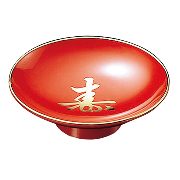 福井クラフト 酒器　3寸盃 朱寿天金 81011520 1個（ご注文単位1個）【直送品】