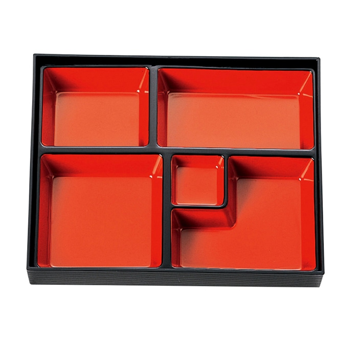 福井クラフト 尺1寸DX長手弁当用 幕の内仕切 内朱天黒 24021123 1個(ご注文単位1個)【直送品】