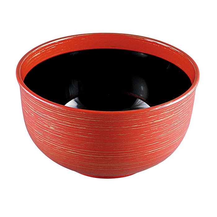 福井クラフト 耐熱丼　6寸　うどん丼 朱カスミ 38020730 1個（ご注文単位1個）【直送品】