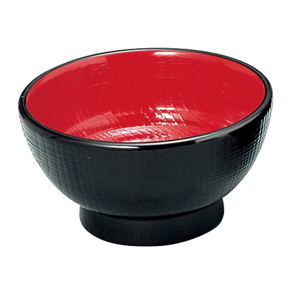 福井クラフト 耐熱丼　長寿木目丼　小 黒　内朱 21409068 1個（ご注文単位1個）【直送品】