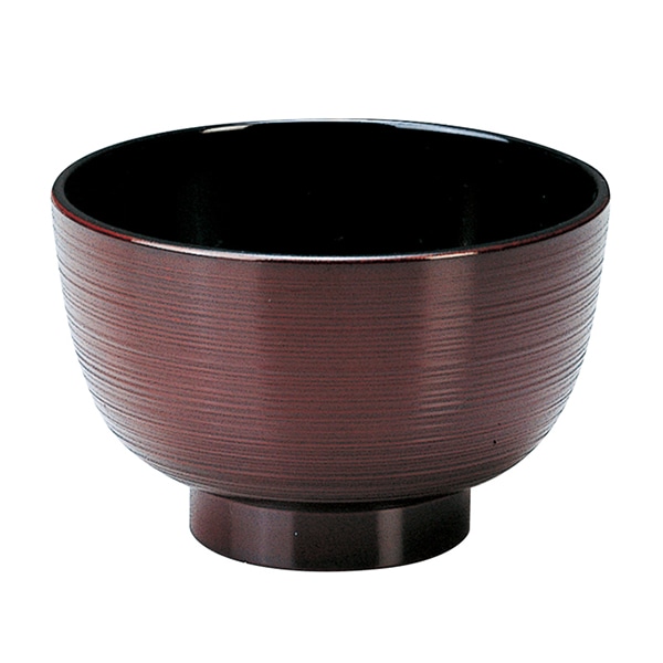 福井クラフト 汁椀　3.5寸　筋汁椀 溜　内黒 21080090 1個（ご注文単位1個）【直送品】