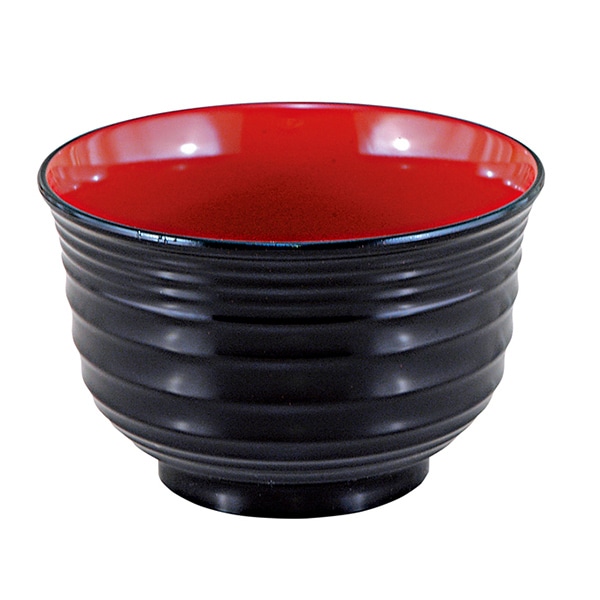 福井クラフト 耐熱汁椀　流泉汁椀 黒内朱 31001140 1個（ご注文単位1個）【直送品】
