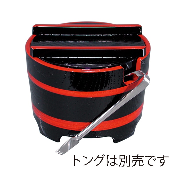 福井クラフト 桶型ガリ入れ木目　大 黒朱ひも 15158900 1個（ご注文単位1個）【直送品】