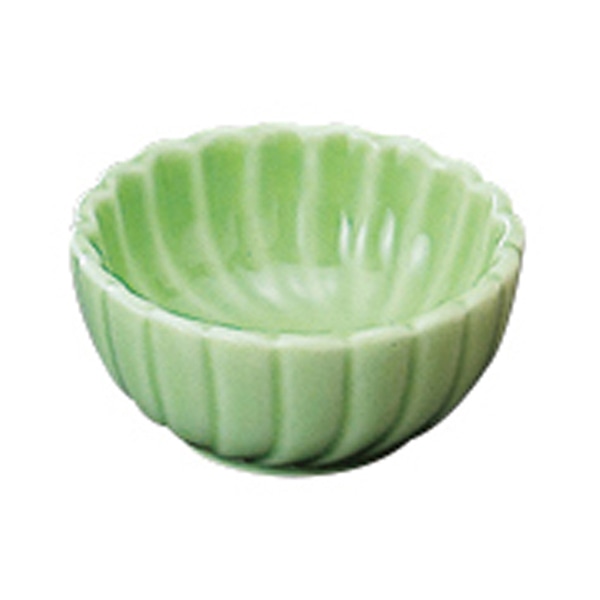 福井クラフト 陶器珍味　ひねり菊 グリーン 12015090 1個（ご注文単位1個）【直送品】