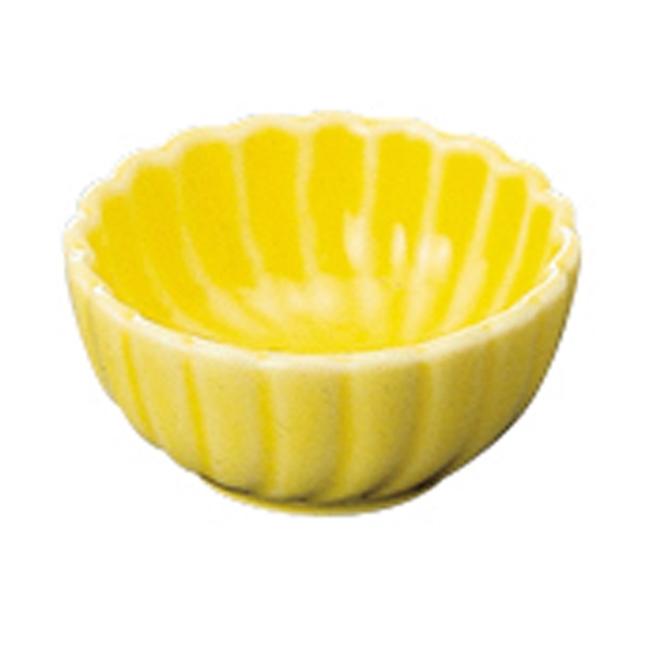 福井クラフト 陶器珍味　ひねり菊 黄釉 12015110 1個（ご注文単位1個）【直送品】