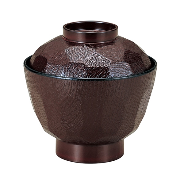 福井クラフト 小吸椀　積楽亀甲椀　蓋親セット 新溜　内黒 12017060 1個（ご注文単位1個）【直送品】