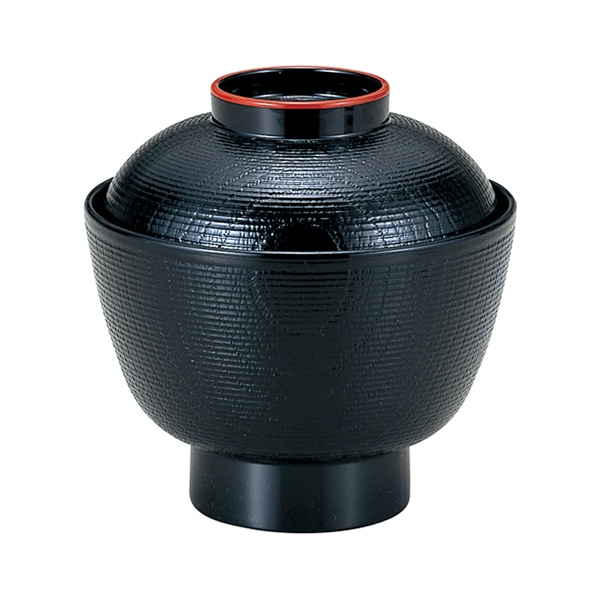 福井クラフト 積楽千筋木目椀　蓋親セット 黒天朱　内黒 12017070 1個（ご注文単位1個）【直送品】