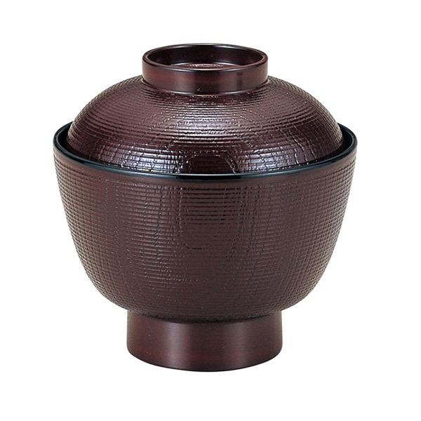 福井クラフト 積楽千筋木目椀　蓋親セット 新溜　内黒 12017080 1個（ご注文単位1個）【直送品】