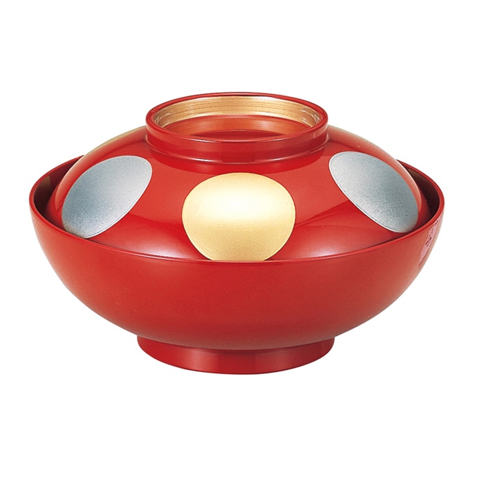 福井クラフト 仙才煮物椀　　4.5寸　蓋親セット 朱／日月高台内金朱　内朱 12017260 1個（ご注文単位1個）【直送品】