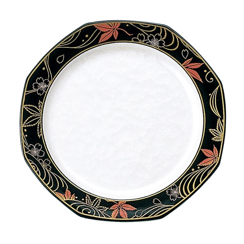 福井クラフト 隅丸八角皿 黒 12022800 1個（ご注文単位1個）【直送品】