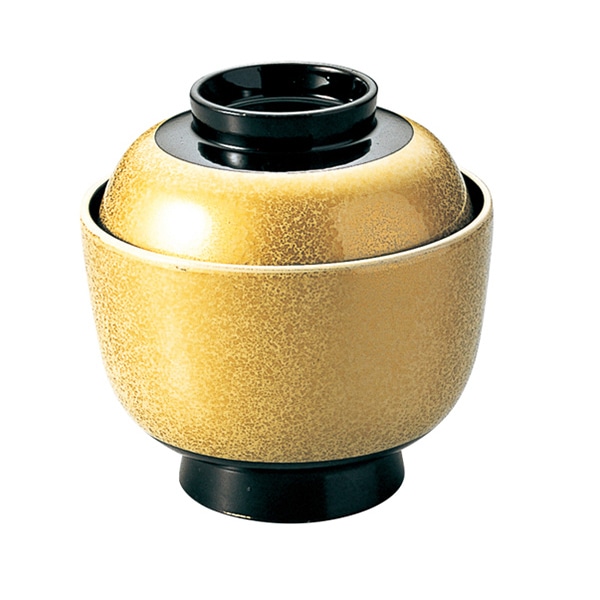 福井クラフト 耐熱一口古代椀 蓋親セット 金しぶき 内黒 12023660 1個(ご注文単位1個)【直送品】