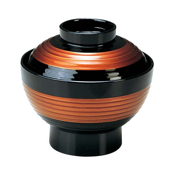 福井クラフト 耐熱小吸椀 3.3寸 平筋小吸物椀 蓋親セット 黄金塗分 内黒 12023790 1個(ご注文単位1個)【直送品】