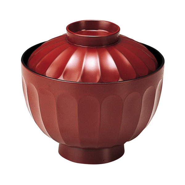 福井クラフト 菊型吸物椀　蓋親セット 吟朱　内黒 12025045 1個（ご注文単位1個）【直送品】