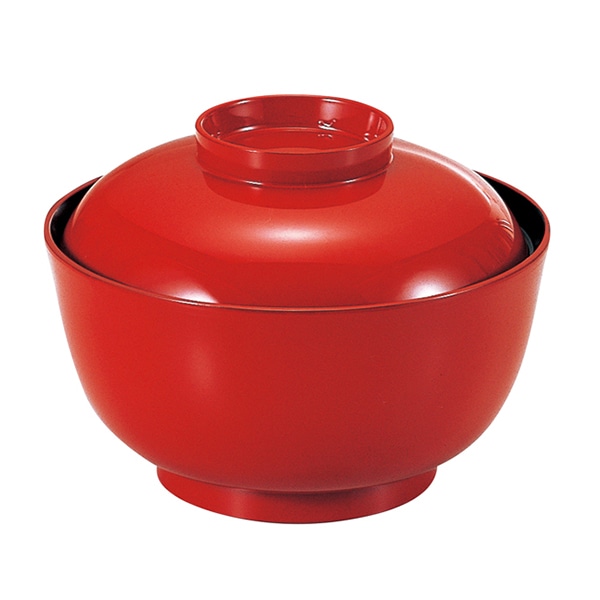 福井クラフト 耐熱雑煮椀 千鳥椀 大 蓋親セット 朱 内黒天朱 12025370 1個(ご注文単位1個)【直送品】
