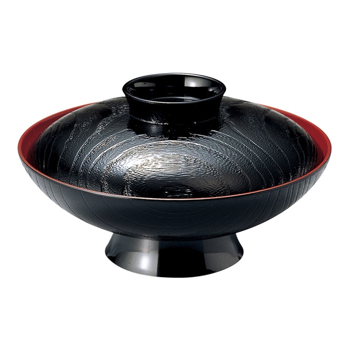 福井クラフト 雑煮椀 5.5寸 桐杢小槌椀 蓋親セット 黒 内朱 12025500 1個(ご注文単位1個)【直送品】