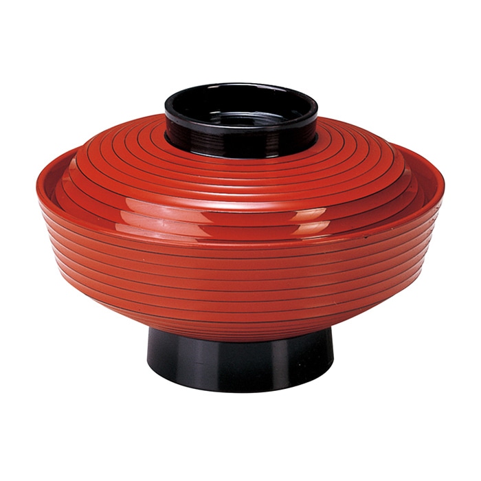 福井クラフト 耐熱丼 5.5寸 直筋カツ丼 蓋親セット 朱研出 内朱 12025700 1個(ご注文単位1個)【直送品】