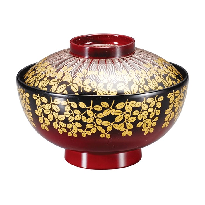 福井クラフト 耐熱吸物椀　4寸　石平仙才椀　蓋親セット 萩　内黒 12033530 1個（ご注文単位1個）【直送品】