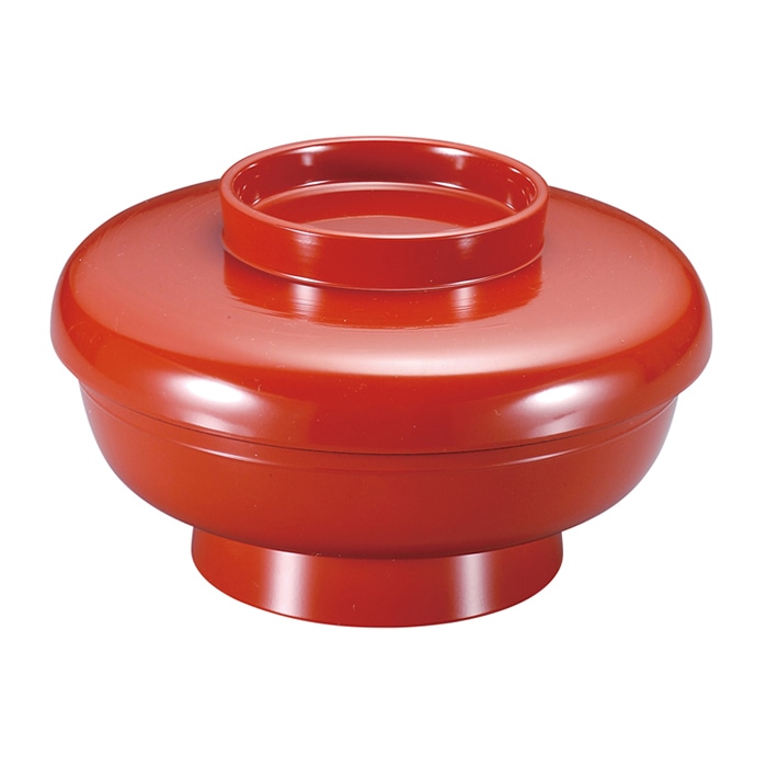 福井クラフト 雑煮椀　5.5寸　やすらぎ椀　蓋親セット 総朱 12033630 1個（ご注文単位1個）【直送品】