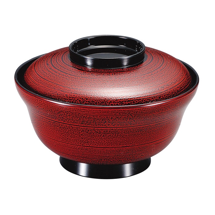 福井クラフト 耐熱丼 5.5寸 かすみ丼椀 蓋親セット 溜ハジキ刷毛目 内黒 12033680 1個(ご注文単位1個)【直送品】