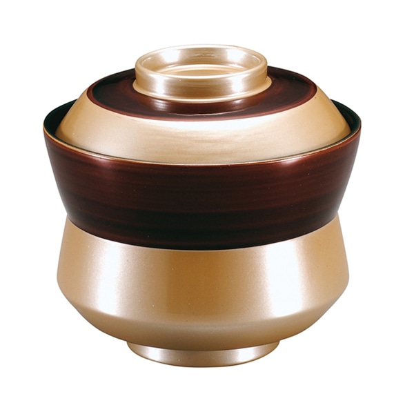 福井クラフト 耐熱杵型吸物椀　蓋親セット 銀透きべっ甲帯　内黒 12033930 1個（ご注文単位1個）【直送品】