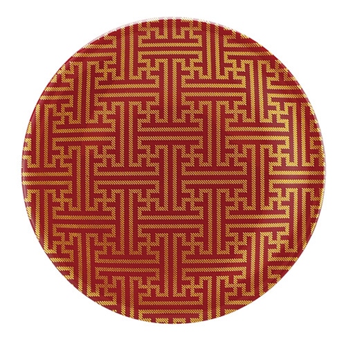 福井クラフト 耐熱φ150寿司皿 レッド紗綾金粉蒔 12040060 1個(ご注文単位1個)【直送品】