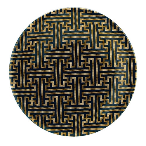 福井クラフト 耐熱φ150寿司皿 紺紗綾金粉蒔 12040070 1個（ご注文単位1個）【直送品】