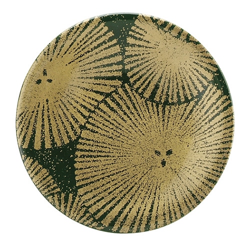 福井クラフト 耐熱φ150寿司皿 松葉グリーン金粉蒔 12040080 1個（ご注文単位1個）【直送品】
