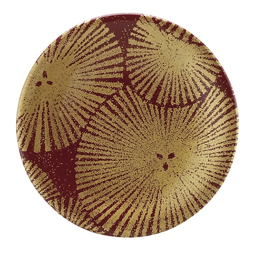 福井クラフト 耐熱φ150寿司皿 松葉レッド金粉蒔 12040090 1個（ご注文単位1個）【直送品】